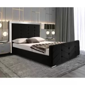 Image of Marisa Bed Double Plush Velvet Black