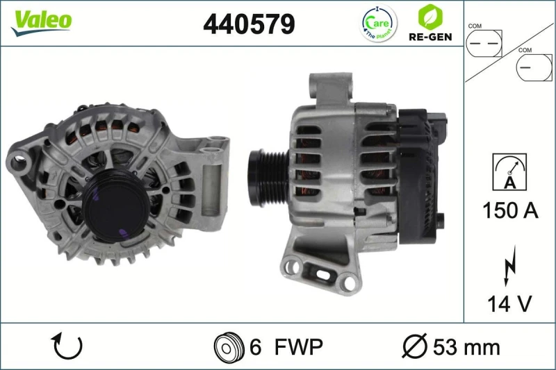 Image of VALEO 440579 Generator VALEO RE-GEN REMANUFACTURED Alternator Charging Current: 150A, Voltage: 14V Alternator (4)