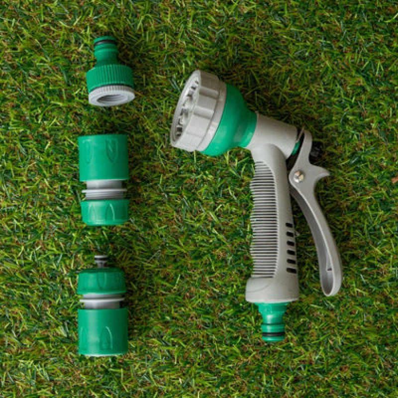 Image of Samuel Alexander 6 Pattern Garden Hose Pipe Spray Gun Set With Fittings
