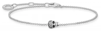 image of Thomas Sabo Silver Skull Bracelet 925 Sterling Silver 16 Jewellery