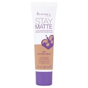 image of Rimmel Stay Matte Foundation Natural Beige Nude