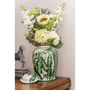 Image of Corn Plant Leaf 17" Ginger Jar