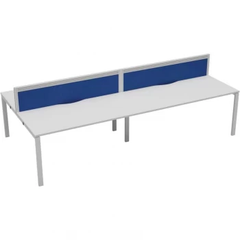 Image of 4 Person Double Bench Desk 1600X780MM Each - White/White