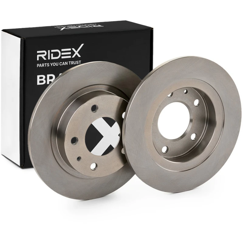 Image of RIDEX 82B0694 Brake disc Rear Axle, solid, Cast Iron, Uncoated, Untreated, without bolts/screws Cast Iron Brake Disc (82)