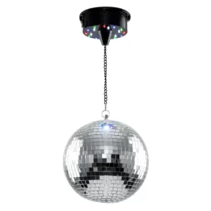 image of 8 Rotating Battery Operated Disco Mirror Ball Ceiling Light