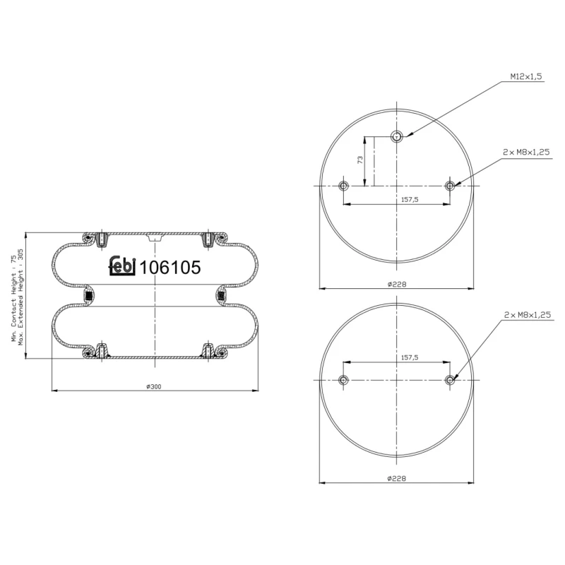 Image of Boot, air suspension FEBI BILSTEIN 106105