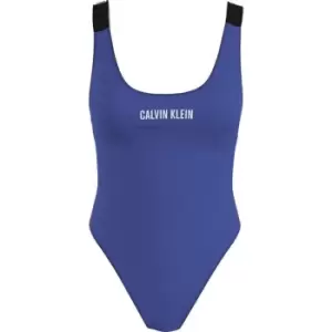 Image of Calvin Klein Scoop Back One Piece Swimsuit - Blue