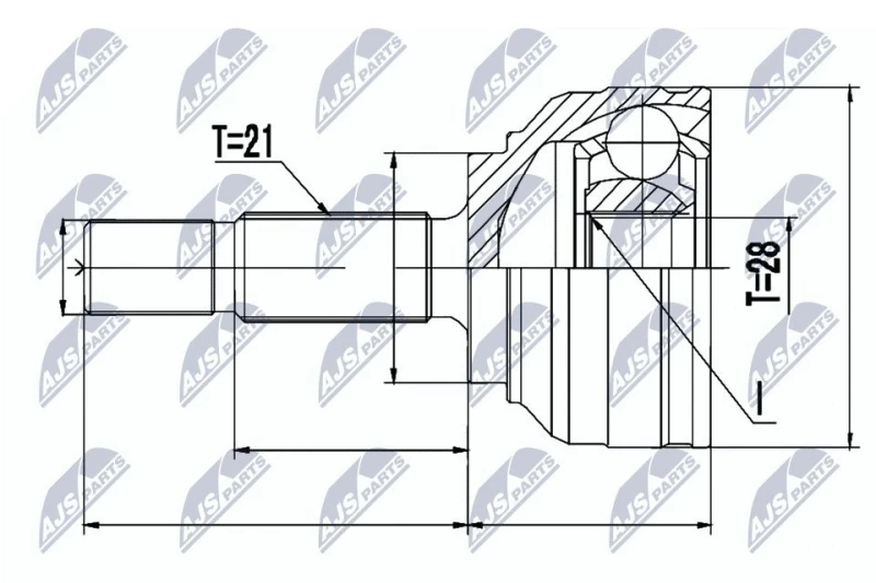 Image of NTY CV joint kit NTY NPZ-RE-054