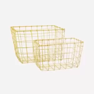 Image of Sass & Belle Golden Wire Baskets Set of 2