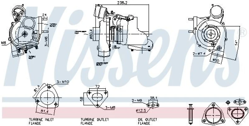 Image of NISSENS Turbocharger NISSENS 93730