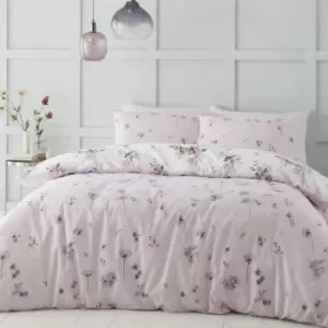 Image of Songbird Double Duvet Cover Bedding Bet Set Pink Reversible - Pink - Catherine Lansfield