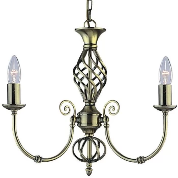 Image of Searchlight Lighting - Searchlight Zanzibar - 3 Light Multi Arm Ceiling Pendant Antique Brass, E14