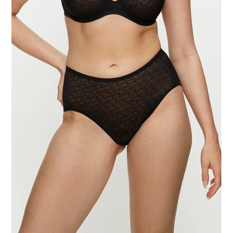 Image of Triumph Signature Sheer Maxi Knickers in Lace Black Polyamide 22