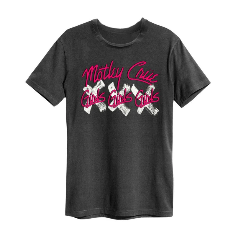 Image of Amplified Amplified Men X3 Motley Crue T-Shirt in Charcoal Size: Small Charcoal S Male 5063470045945