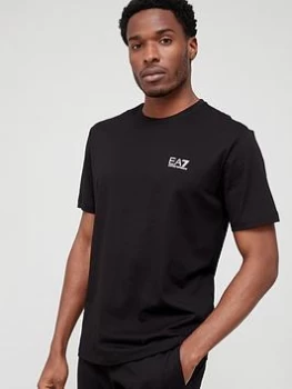 Image of EA7 Emporio Armani Extended Logo T-Shirt With Back Print - Black, Size S, Men