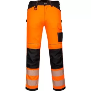 Image of Portwest PW34 Hi Vis Work Trousers Orange / Black 28" 29"