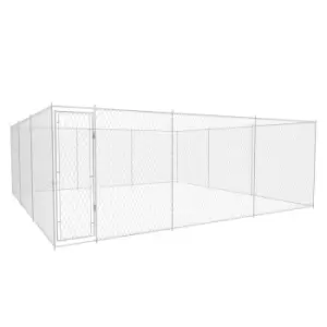 Image of Vidaxl Outdoor Dog Kennel Galvanised Steel 570X570X185 Cm