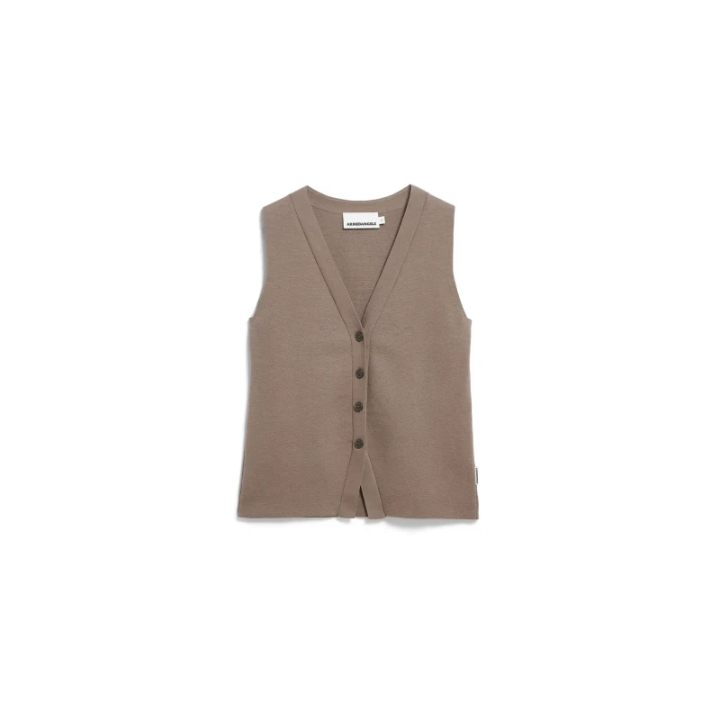 Image of ARMEDANGELS Womens vest Armedangels En Maille Compact A Boutons Beige Female XL