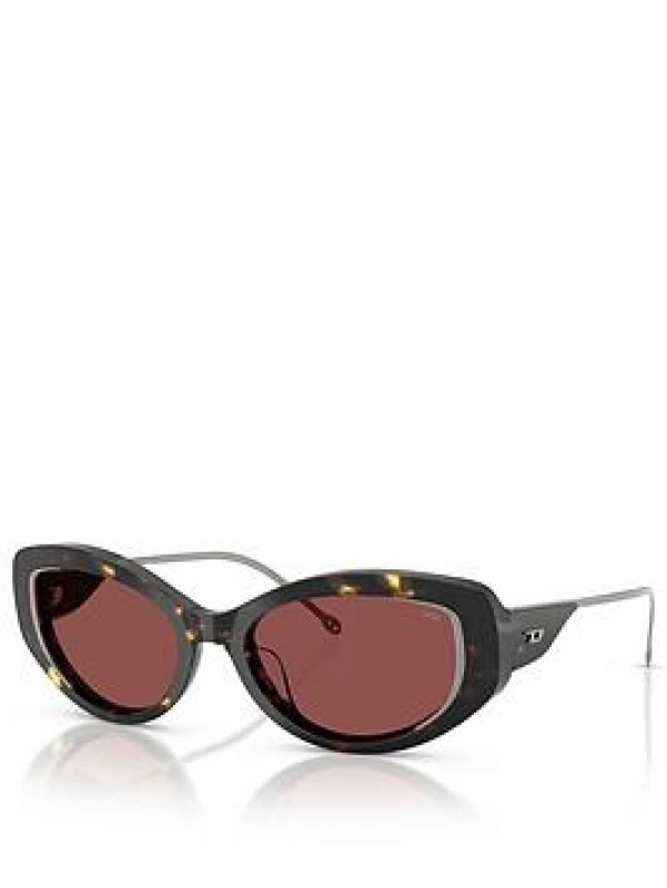 Image of Diesel 0Dl2001Mu Oval Sunglasses - Brown Brown WK9ZR Female