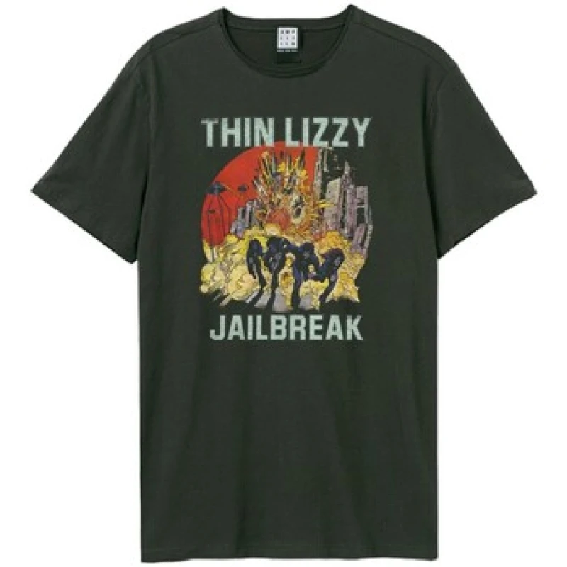 Image of Amplified Amplified Men Jailbreak Thin Lizzy T-Shirt in Charcoal Size: X-Small Charcoal XS Male 5063527284235