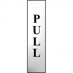 Image of Scan Chrome Effect Pull Sign 200mm 50mm Standard