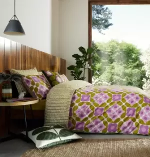 Image of Orla Kiely Flower Tile Duvet Set, Double, Lupin