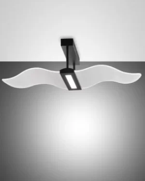 image of Fenice LED Integrated Pendant Ceiling Light Light Black Glass