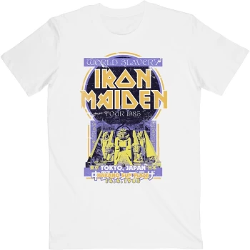 Image of Iron Maiden - Powerslave Japan Flyer Unisex Large T-Shirt - White