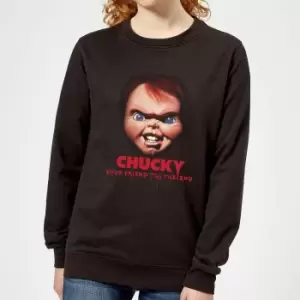 image of Chucky Friends Till The End Womens Sweatshirt - Black - L