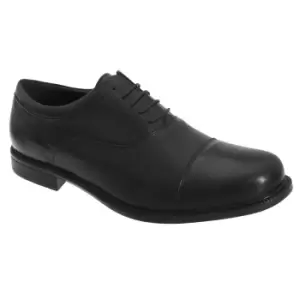 Image of Roamers Mens Fuller Fitting Capped Leather Oxford Shoes (11 UK) (Black)