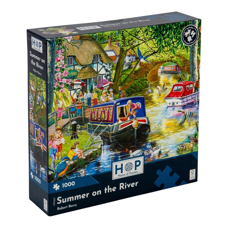 Image of The House Of Puzzles Summer on the River, 1000 Piece Jigsaw Puzzle Multicolor Unisex