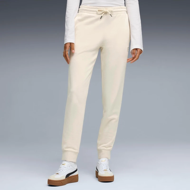 Image of Puma Essential Elevated Joggers Ecru Cotton M