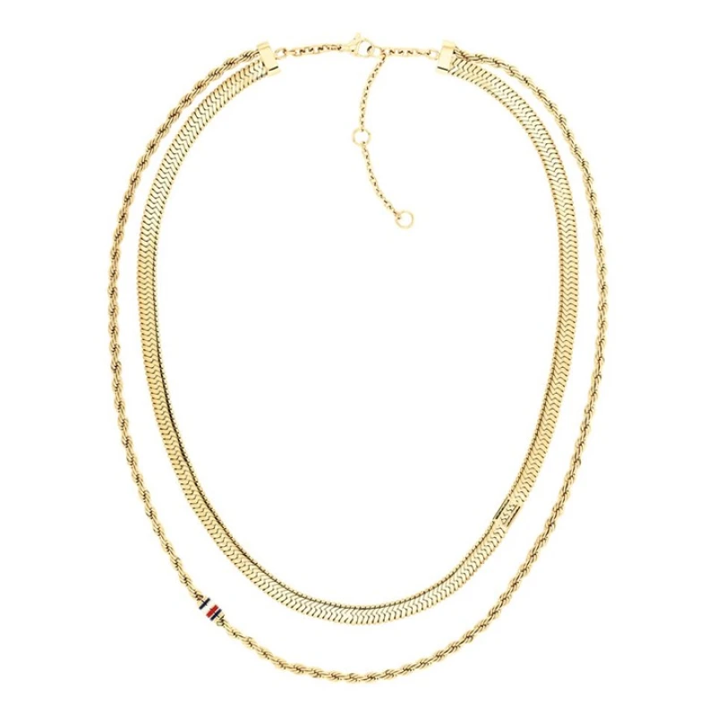 Image of Tommy Hilfiger 2780980 Stainless Steel Gold Tone Layered Necklace - J7362