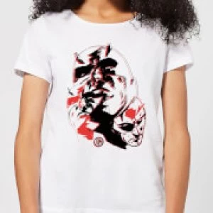 Image of Marvel Knights Daredevil Layered Faces Womens T-Shirt - White - L
