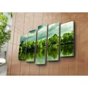 Image of 5NATPAT-23 Multicolor Decorative Canvas Painting (5 Pieces)
