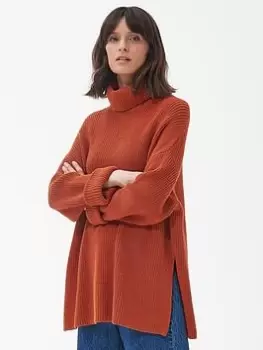 Image of Barbour Stitch Cape Jumper - Orange, Size 8, Women