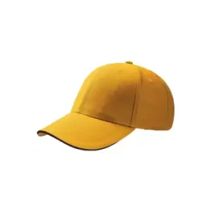 Image of Atlantis Sport Sandwich 6 Panel Baseball Cap (One Size) (Yellow)