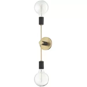 Astrid 2 Light Wall Sconce Brass, Black