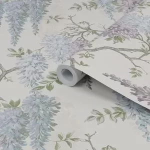 Laura Ashley Duck Egg Wisteria Smooth Wallpaper