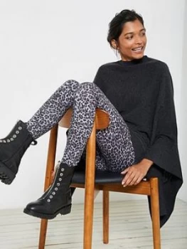 Image of Mint Velvet Leopard Print Legging - Grey, Size S, Women