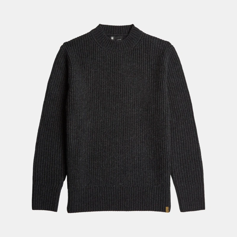 Image of G Star Mens Ribbed Knitted Top Grey male Small