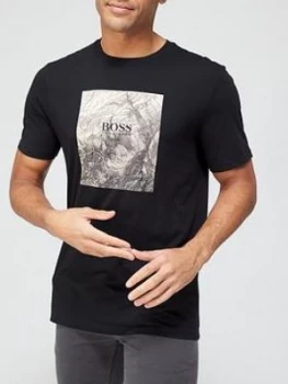 image of Hugo Boss Tiris Logo Print T-Shirt Black Size L Men