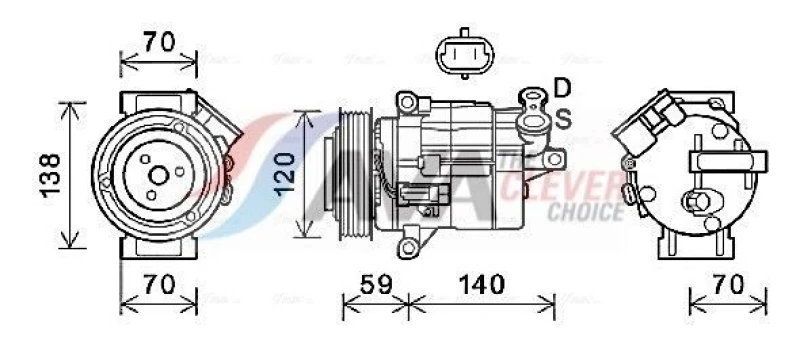 Image of Air conditioning compressor AVA COOLING SYSTEMS CTK065