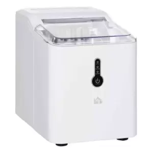 image of HOMCOM 800-101 12Kg Counter Top Ice Maker Machine With Basket -White