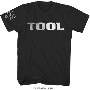 Image of Tool - Metallic Silver Logo Unisex Large T-Shirt - Black