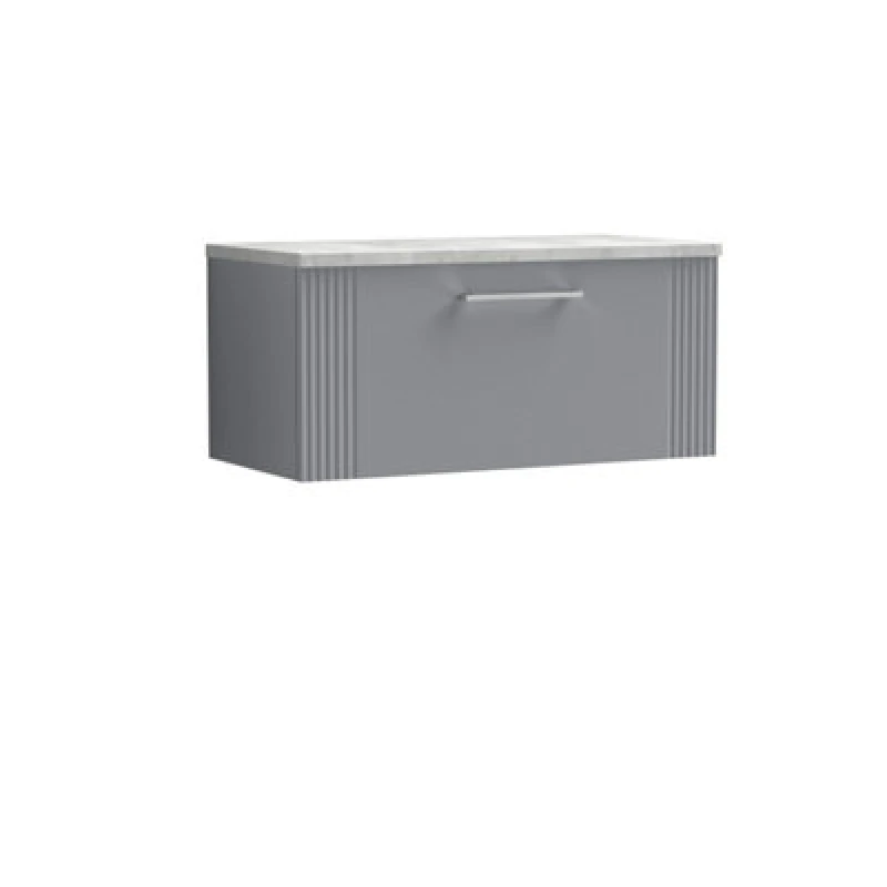 Image of Balterley 1 Drawer Wall Hung Vanity Grey Laminate Worktop Grey 800mm Grey