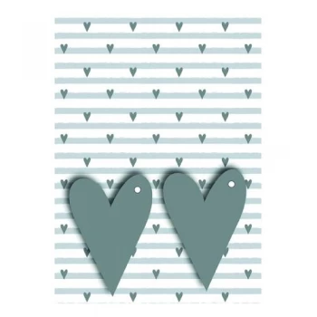 image of Grey Hearts Gift Wrap and Tags Pack of 12 27249-2S2T