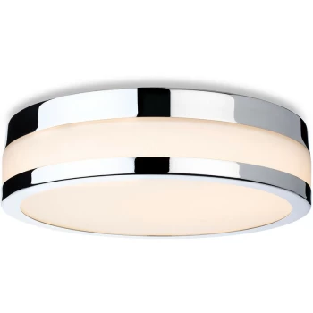Image of Firstlight - Marnie 220cm LED Flush Ceiling Fitting Chrome with Opal White Glass IP44