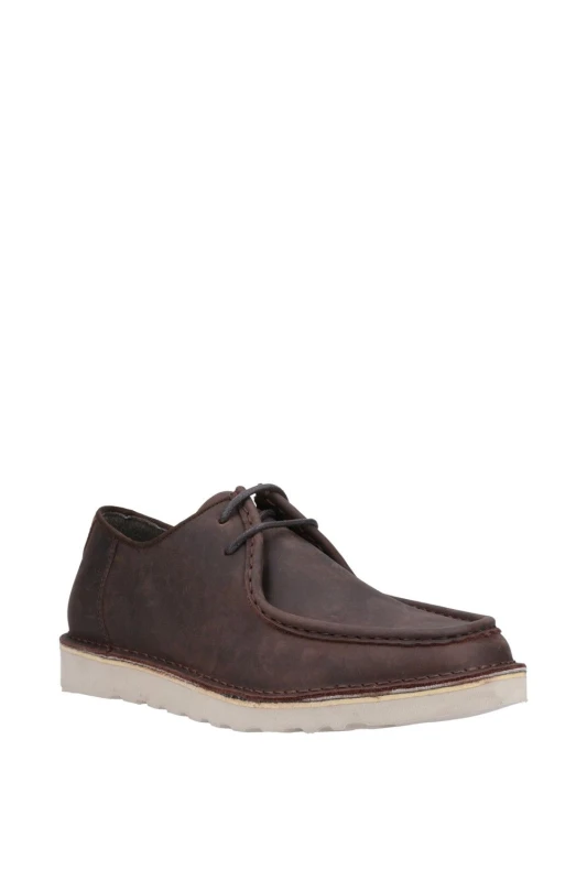 Image of Hush Puppies Otis Leather Lace Up Shoes - Brown Size 11, Men Brown W62UJ Male 11