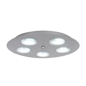 Image of Kyoto 5 Light Flush Ceiling Light Aluminum
